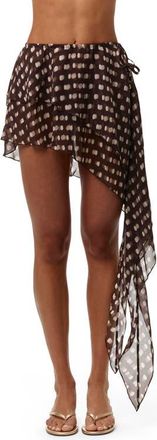 Naked Wardrobe Polka Dot Illusion Chiffon Miniskirt at Nordstrom, Size X-Large