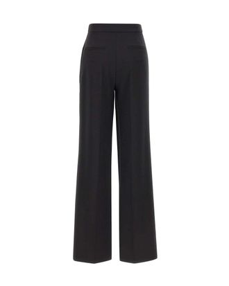 Elisabetta Franchi Wide-Leg Crepe Trousers - Black