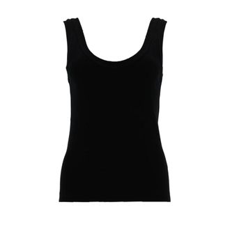 Brunello Cucinelli Geribbelde Jersey Top - Dames - Tops - Zwart - Maat: XL Jersey