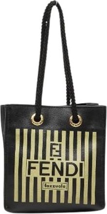 Fendi Pre-owned Fazzuolo Leder Mini Handtas - Dames - Vintage Shopper - Zwart - ONE Size - Leer - Vintage
