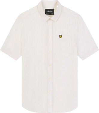 Lyle & Scott Heren Textured Stripe Regular Shirt (Wit)