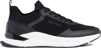 Calvin Klein Zwarte Sneakers met Veters Mix Leisure - Heren - Sneakers - Zwart - 44 EU - Polyester - Schoenen
