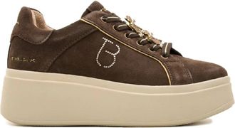 Tosca Blu Dazzling Suede Platform Sneakers - Dames - Sneakers - Bruin - 38 EU - Leer - Schoenen