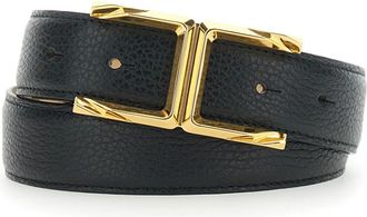 Elisabetta Franchi Ct 88S62E2110 Leren Riem - Dames - Riemen - Zwart - M - Leer - Accessoires