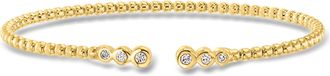 Ross-Simons Lab-Grown Diamond Beaded Cuff Bracelet in 18kt Gold Over Sterling