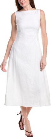 Theory Sleeveless Boatneck Linen-Blend Dress