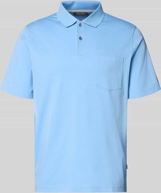 Maerz MAERZ Muenchen Regular Fit Poloshirt mit Brusttasche in Bleu, Gr&ouml;&szlig;e 48