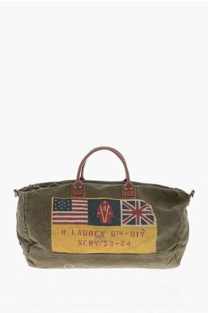 Ralph Lauren Canvas ARMY Travel Bag with Print size Unica