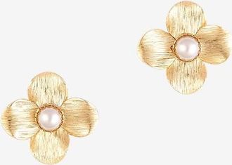 Deepa Gurnani Goldene Ohrstecker mit Perlen Daye