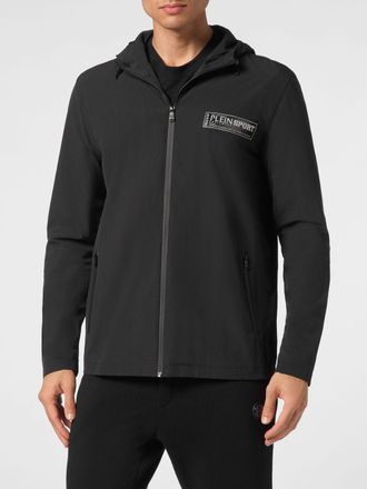Plein Sport Giacca a vento in nylon con cappuccio e tasche con zip
