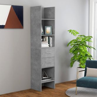Berkfield Home Book Cabinet Concrete Grey 40x35x180 cm Engineered Wood | Size: 40 x 35 x 180 cm