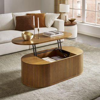 Castlery Dark Brown Lift-Top Coffee Table | Harper by Castlery, Brown, Hidden Storage