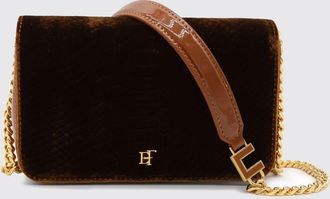 Elisabetta Franchi Python Print Velvet Mini Crossbody Bag