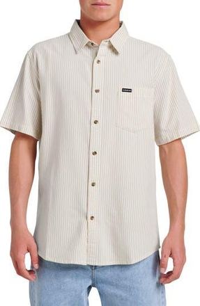 Quiksilver Oxford Stripe Classic Short Sleeve Button-Up Shirt in Moonstruck at Nordstrom Rack, Size Xx-Large