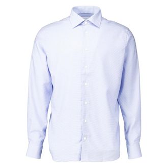 Eton Semi Solid Dobby Overhemd - Heren - Zakelijke Overhemden - Blauw - 5XL - Katoen - Overhemden