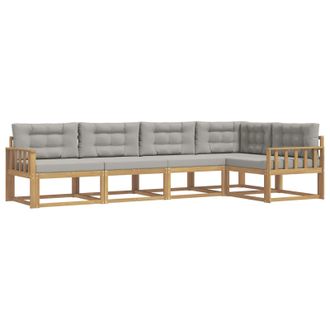 vidaXL Conjunto De Sof&aacute;s De Exterior 4 Pcs Blanco Y Gris Claro Vidaxl