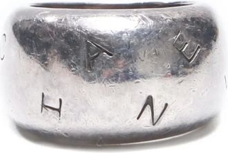 Chanel Anello con logo inciso anni 80-90 - Argento