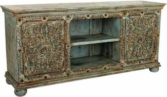 Wanderlust Deco Aparador De Madera Verde 165x45x76 Cm