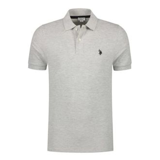 U.S.Polo Association U.S. Polo Assn., Polo Shirts, male, Gray, Size: 4XL King Logo Cuore Short-Sleeve Shirt