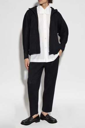 Homme Plissé Issey Miyake Pleated Jacket, Mens, Black