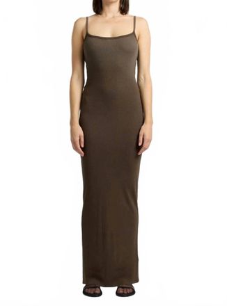 Cotton Citizen Verona Spaghetti Maxi Dress In Fossil Cast