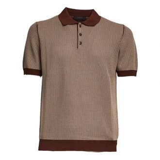 Zanone Polo Shirts, male, Brown, Size: 2XL Short Sleeve Polo