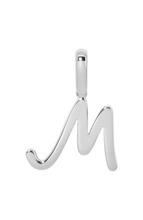Made by Mary Script Initial Charm Silver in Silver Initial M at Nordstrom