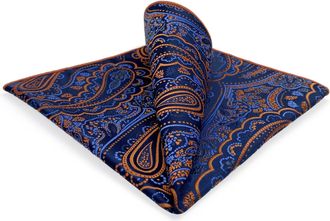 Shlax & Wing shlax&wing Mens Handkerchief 12.6 Paisley Blue Navy