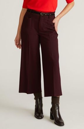 Universal Standard Wide Leg Ponte Crop Pants in Black Cherry Red at Nordstrom, Size Xl