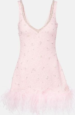 Clio Peppiatt Abito corto Coralina con cristalli