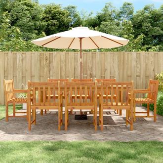 vidaXL Juego De Comedor De Jard&iacute;n 9 Piezas Madera Maciza De Acacia Vidaxl