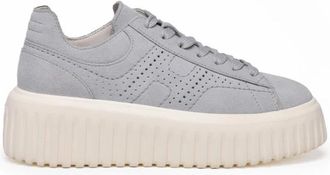 Hogan H-Stripes Allacciato in Suede - Dames - Sneakers - Grijs - 35 EU - Leer - Schoenen
