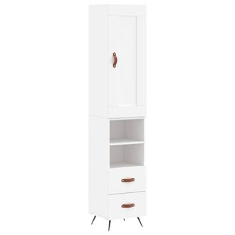 Berkfield Home Highboard White 34.5x34x180 cm Engineered Wood