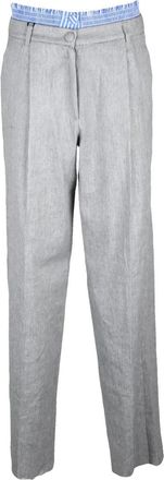 Marella Sport Linen Blend Pants - Grey