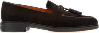 Santoni Dark Brown Tassel Loafers