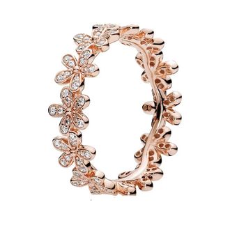 Pandora Ladies 14K Rose Gold Daisy Flower Ring, Size 48
