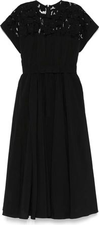 Nissa lace-detailed midi dress - women - Polyester - 36 - Black