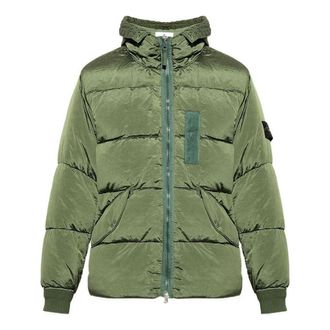Stone Island Nylon Metal Hooded Down Jacket Olive Green 771543619-V0058