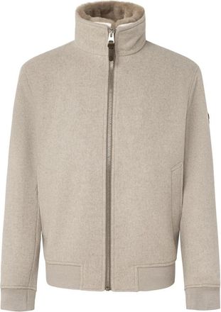 Joop Milton Zip-through - Heren - Vesten met rits - Beige - M - Wol - Hoodies & sweatvesten