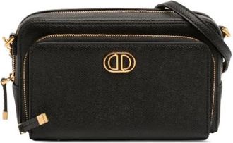 Dior Pre-owned Caro Double Pouch - Dames - Vintage Schoudertas - Zwart - ONE Size - Leer - Vintage