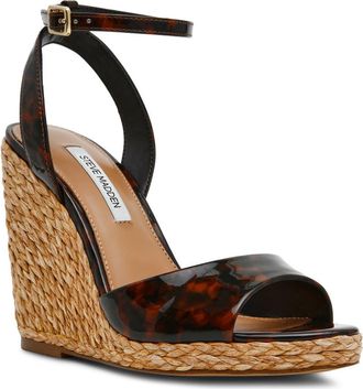 Steve Madden Devin Ankle Strap Wedge Sandal in Tortoise at Nordstrom, Size 9.5