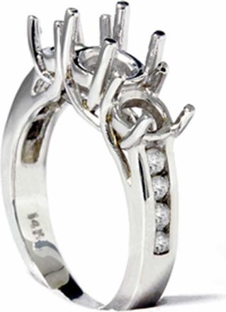 Pompeii3 Three Stone Past Present Future Diamond Ring Mount 14K Size Selectable