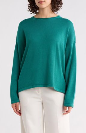 Eileen Fisher Long Sleeve Sweater in Evergreen at Nordstrom Rack, Size Xx-Small