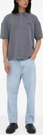 American Vintage Polo a maniche corte con logo - Grigio