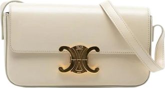 Celine Pre-owned Cross Body Bags, female, Beige, Size: ONE SIZE Pre-owned Vintage Flap Shoulder Bag
