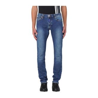 Philipp Plein Jeans, Heren, Blauw, W36, Denim, Slim-fit denim jeans