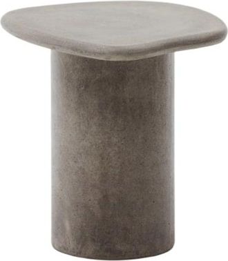 K Home Hochwertiger In-/Outdoor Beistelltisch Maccarello aus grauem Zement, 48 x 47 cm