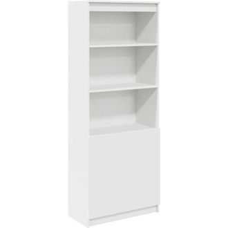 vidaXL Aparador Alto Madera De Ingenier&iacute;a Blanco 70x35x180 Cm Vidaxl