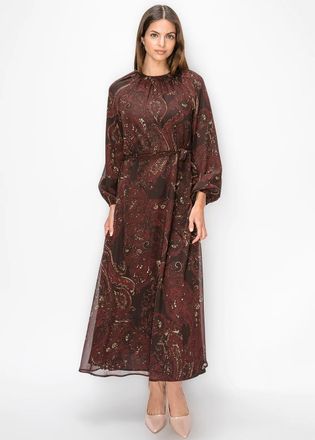 YAL New York Blouson Sleeve Ankle Length Dress