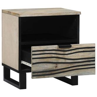 Berkfield Home Modern Bedside Tables 2 pcs White & black 40 x 33 x 46 cm